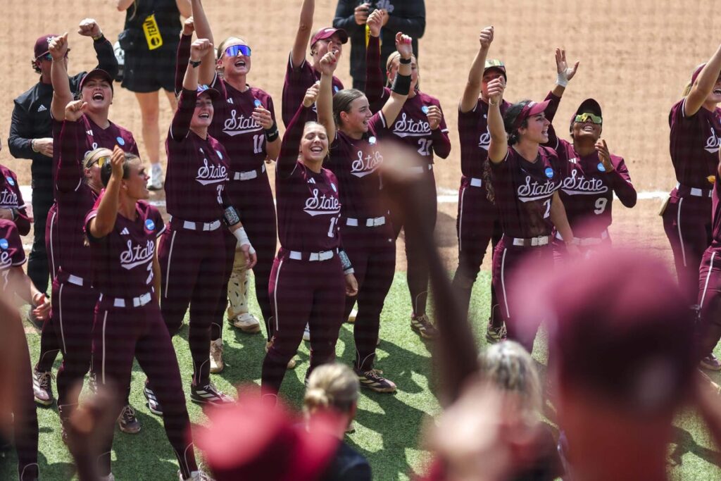 Mississippi State stuns Oklahoma as Women’s College World Series field takes shape