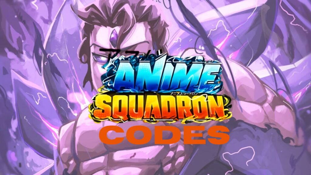 Anime Squadron codes (June 2026) Character showcase in Roblox Anime Squadron with the game's logo and 'CODES' text displayed over it.