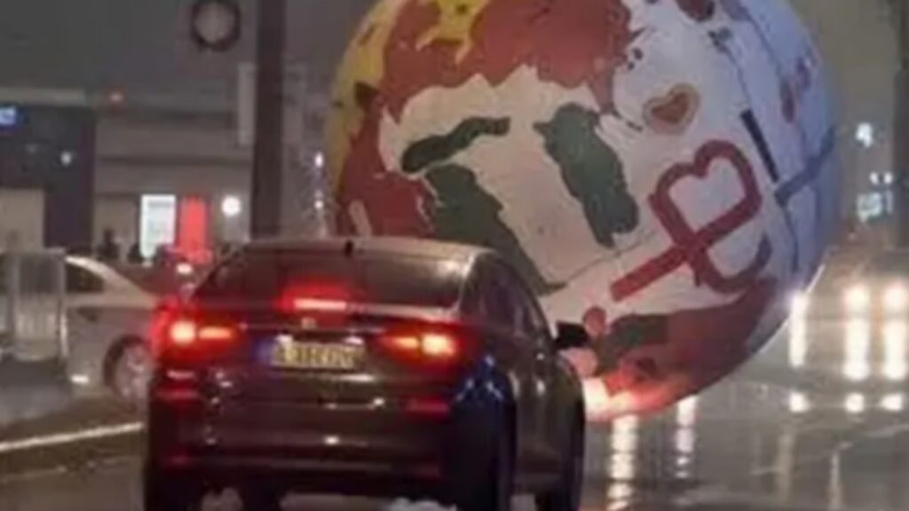 Giant runaway World Cup ball turns streets into real-life Rocket League Image showing the Gun Van in GTA and the logo for GTA Online