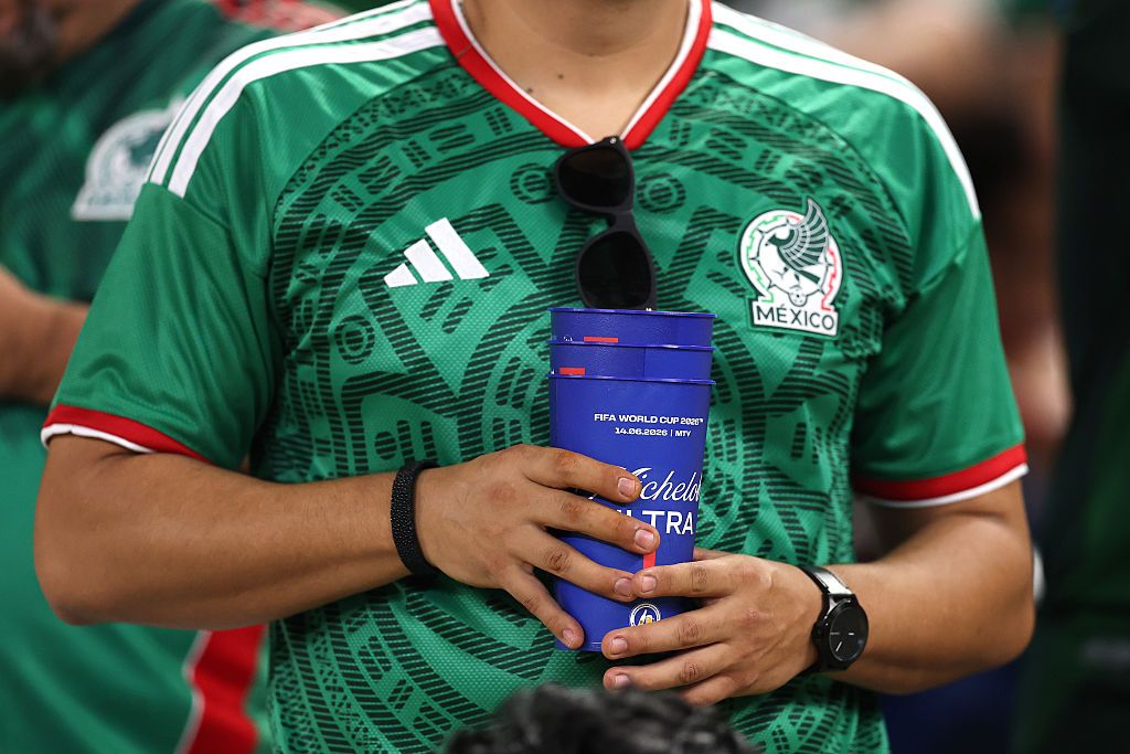 Most expensive beer at the World Cup Fans drink beer during the FIFA World Cup 2026 Group F match between Sweden and Tunisia at Monterrey Stadium on June 14, 2026 in Monterrey, Mexico
