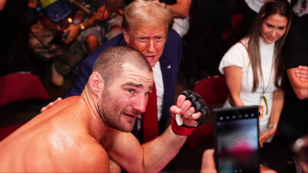 Sean Strickland with U.S. President Donald Trump at UFC 302