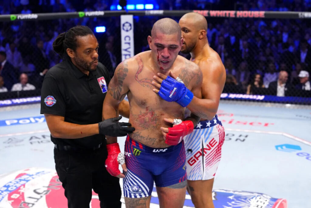 Alex Pereira illegal shots controversy explained by Cris Cyborg: “You don’t want to do this but sometimes you get excited” Herb Dean stops the UFC Freedom 250 co-main event between Ciryl Gane and Alex Pereira