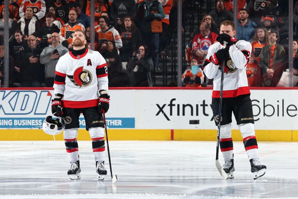 Claude Giroux gets honest about Brady Tkachuk’s trade from Senators Ottawa Senators v Philadelphia Flyers - Source: Getty