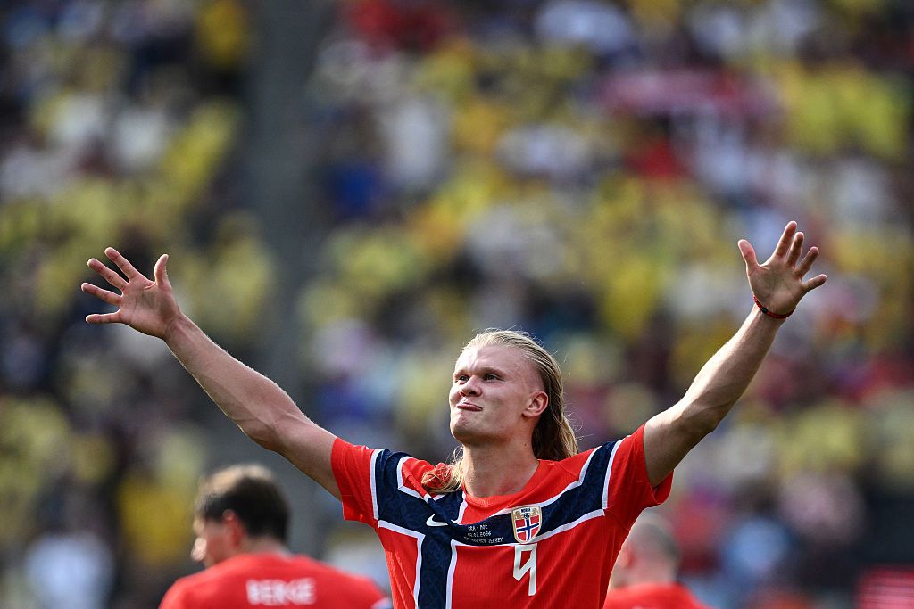 Could Erling Haaland have played for England? Erling Haaland celebrates his brace against Brazil at the 2026 World Cup