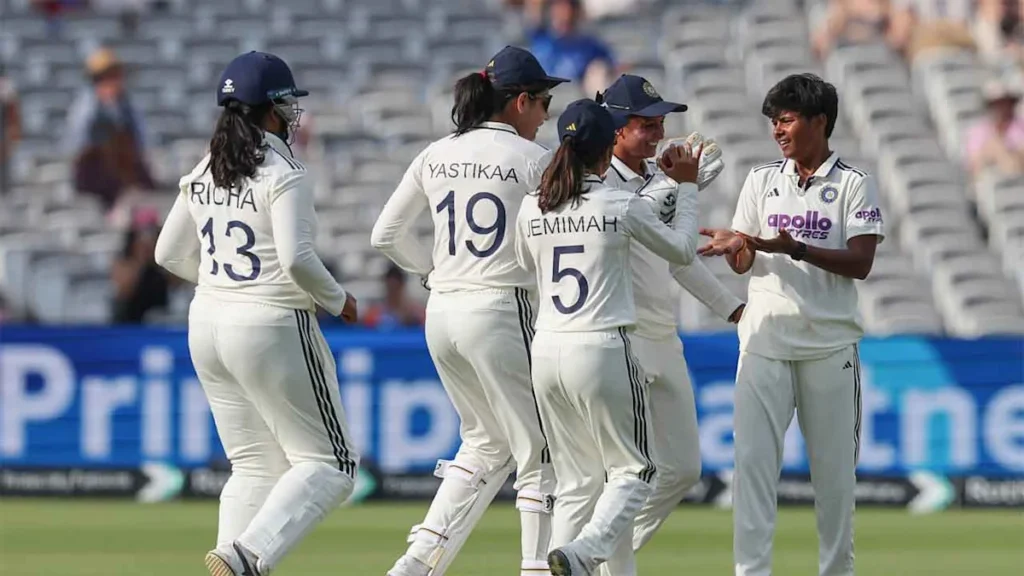 IND vs ENG one-off Test: Smriti Mandhana, Harmanpreet Kaur, Deepti Sharma shine with 50s, but honours even after Day 1 IND vs ENG one-off Test: Smriti Mandhana, Harmanpreet Kaur, Deepti Sharma shine with 50s, but honours even after Day 1