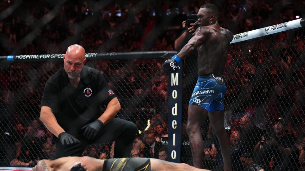 Israel Adesanya claims major injury nearly forced him out of iconic UFC 287 win Israel Adesanya celebrates after knocking out Alex Pereira at UFC 287
