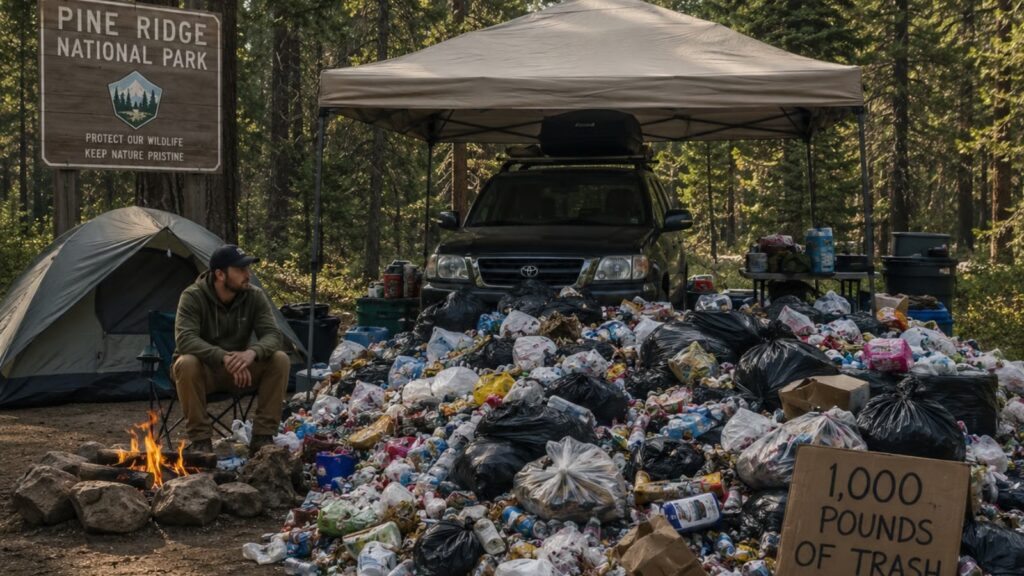 Man arrested after living in forest for 8 years amongst half-ton of trash 1,000 lbs of trash was found