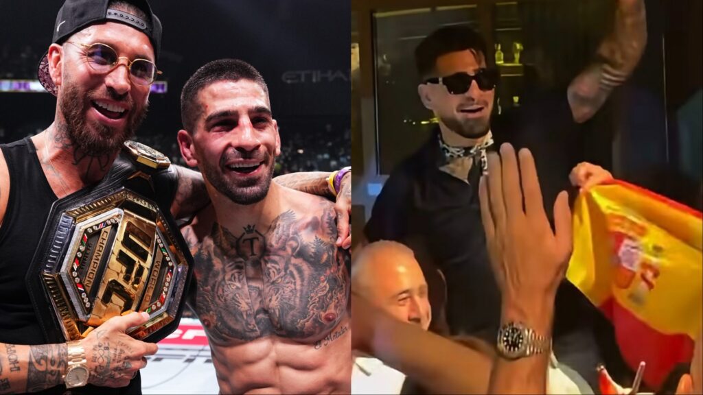 Ilia Topuria with Sergio Ramos after UFC 308
