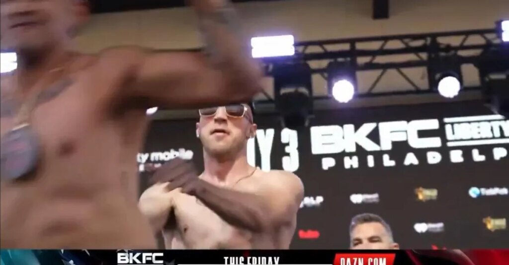 Video: BKFC president shoves fighter after weigh-in stage scuffle | BKFC Liberty Brawl Video: BKFC president shoves fighter after weigh-in stage scuffle | BKFC Liberty Brawl