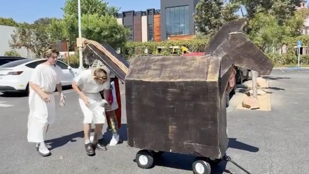 YouTubers sneak into The Odyssey screening by bringing Trojan Horse to theater hatsune miku custody battle
