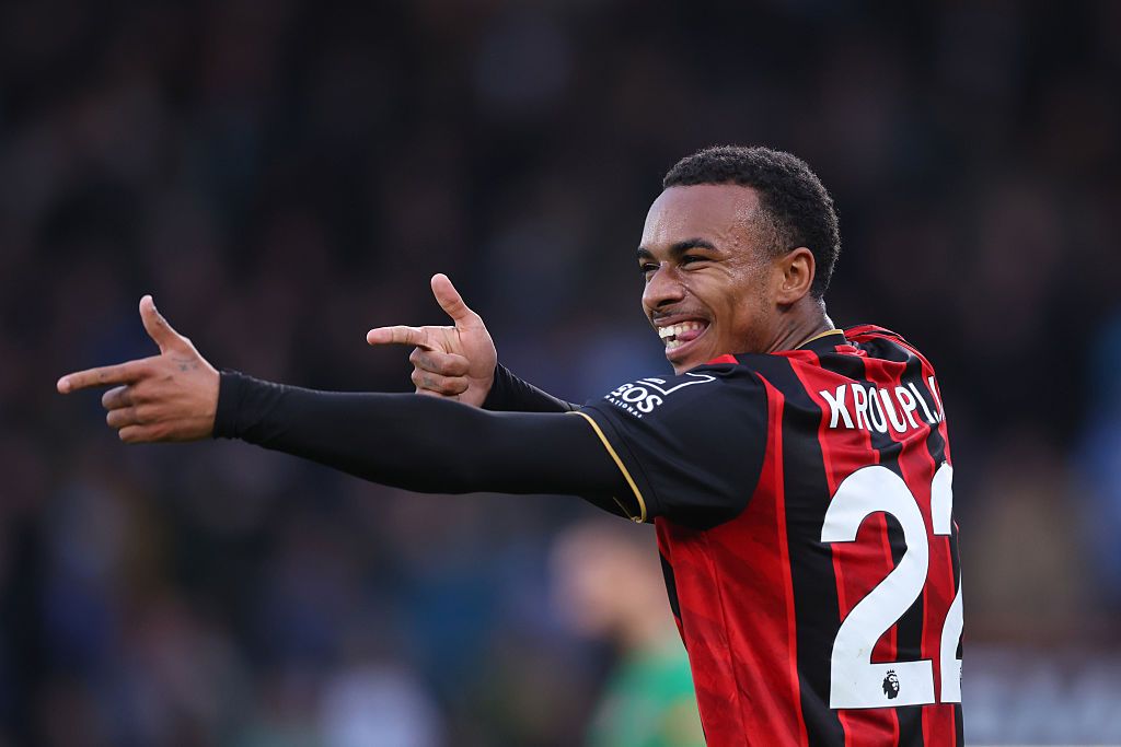 Arsenal touted for Junior Kroupi transfer, in pursuit of elite-level talent Arsenal target Eli Junior Kroupi of Bournemouth celebrates