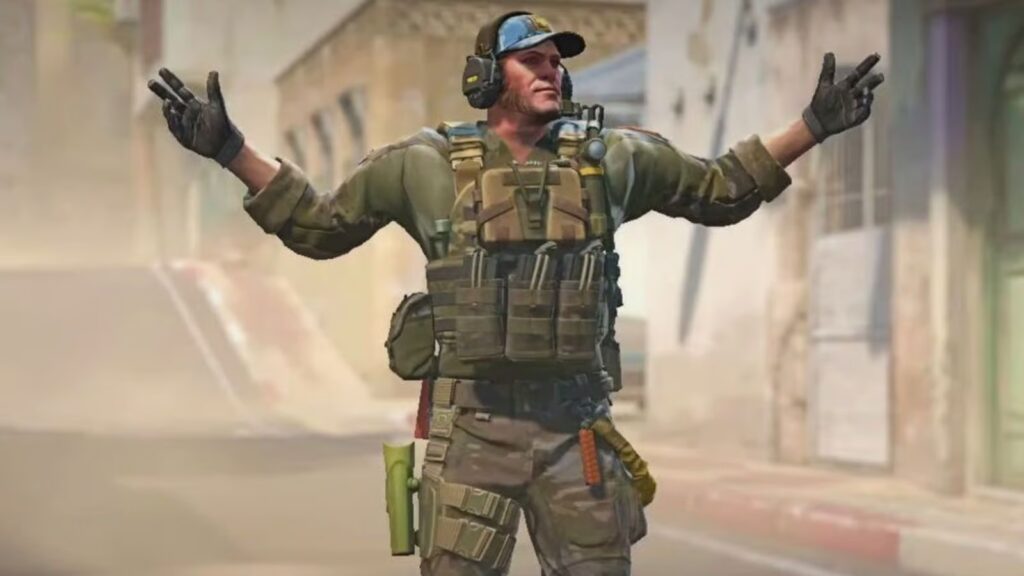 CS2 players’ in-game chat logs are now being exposed publicly Man with fist raised at camera alongside school with sign