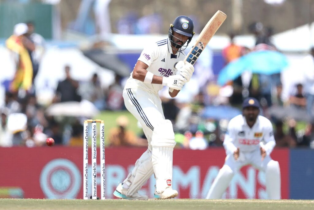 Devdutt Padikkal in action during 1st Test vs Sri Lanka (Image via X-@BCCI)