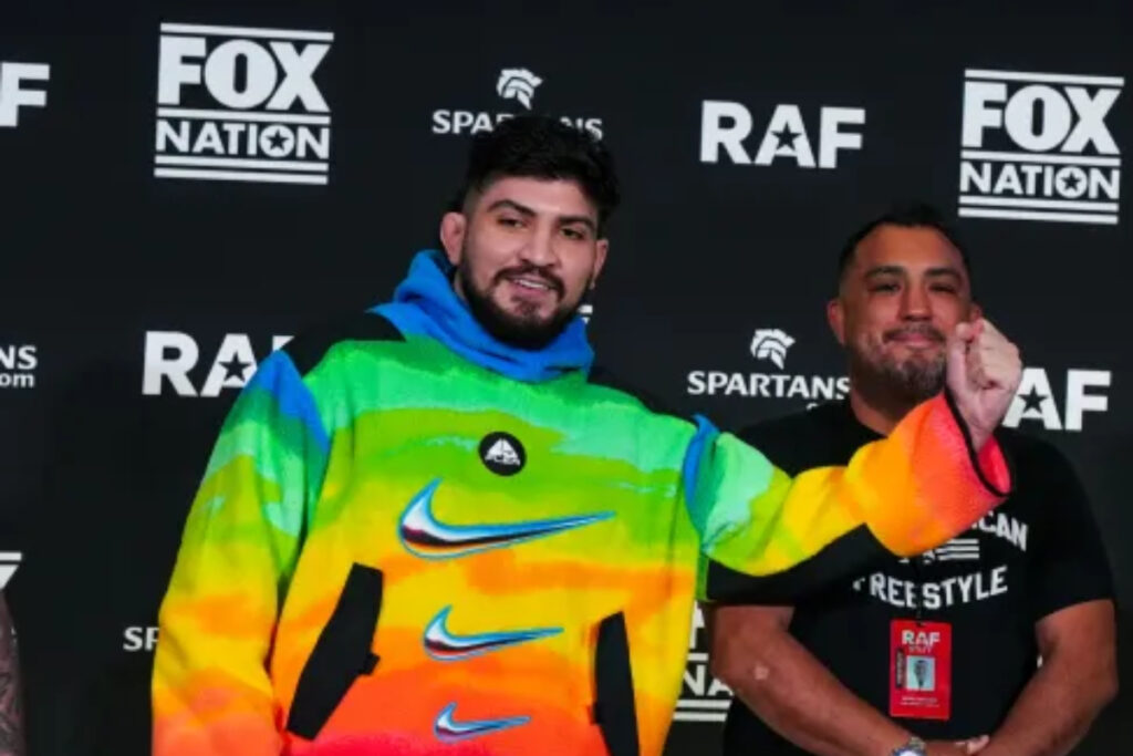 Dillon Danis isn’t banned over RAF brawl with Khamzat Chimaev’s team: “He’s very respectful to everybody in our organization” Dillon Danis poses on stage prior to a RAF match against Colby Covington