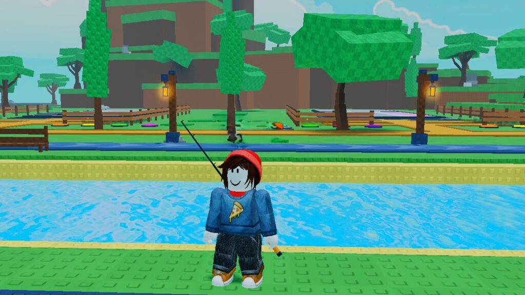 A player fishing in Roblox Fish an Anime RNG.