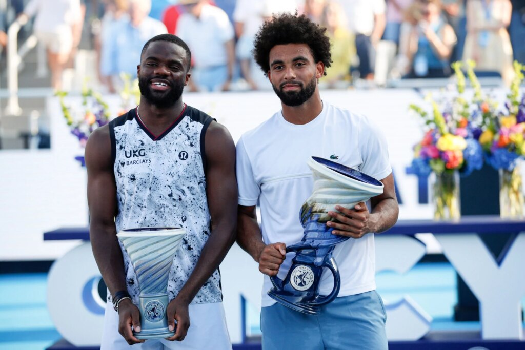 Frances Tiafoe reacts to what Arthur Fils’ said about him during his winner’s speech after their Cincinnati Open final Frances Tiafoe reacts to what Arthur Fils' said about him during his winner's speech after their Cincinnati Open final