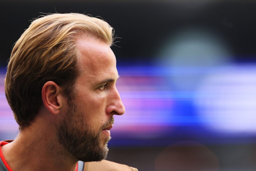 Harry Kane interview: “I thought I’d definitely be coming back to England, that itch isn’t there as much anymore” MIAMI GARDENS, FLORIDA - JULY 18: Harry Kane #9 of England looks on during the FIFA World Cup 2026 Bronze Final between France and England at Miami Stadium on July 18, 2026 in Miami Gardens, Florida. (Photo by Manuel Velasquez - FIFA/FIFA via Getty Images)