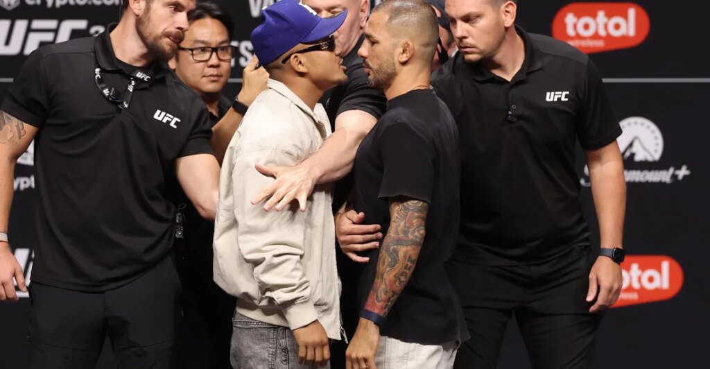 Joshua Van and Alexandre Pantoja have to be separated at UFC 331 press conference: ‘When someone talks, you shut your f*cking mouth’