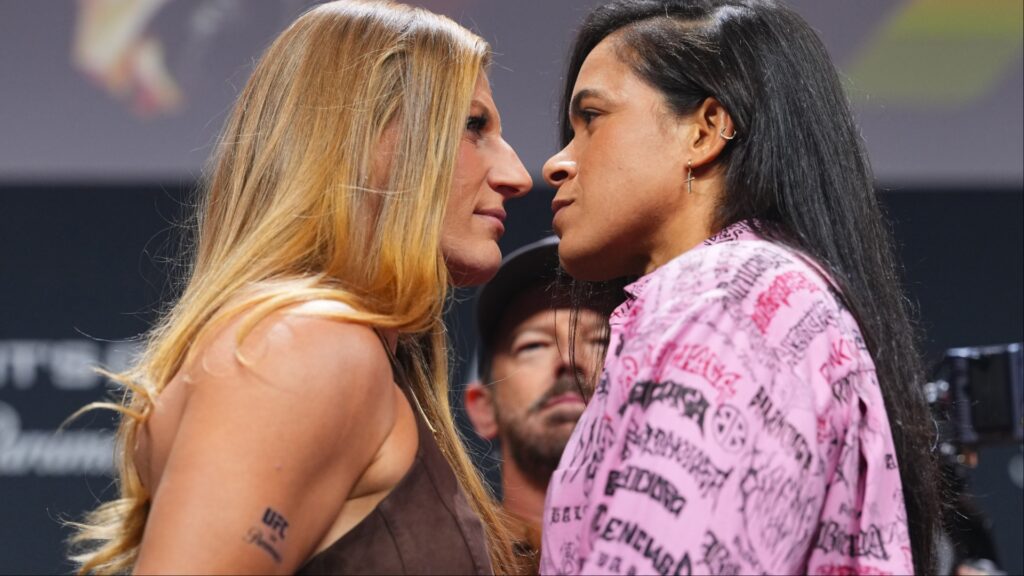 Kayla Harrison “will handle” Amanda Nunes, per BKB 58 former foe of Harrison who quips Nunes “can be broken and she can lose” Kayla Harrison and Amanda Nunes face off at a UFC 324 press conference