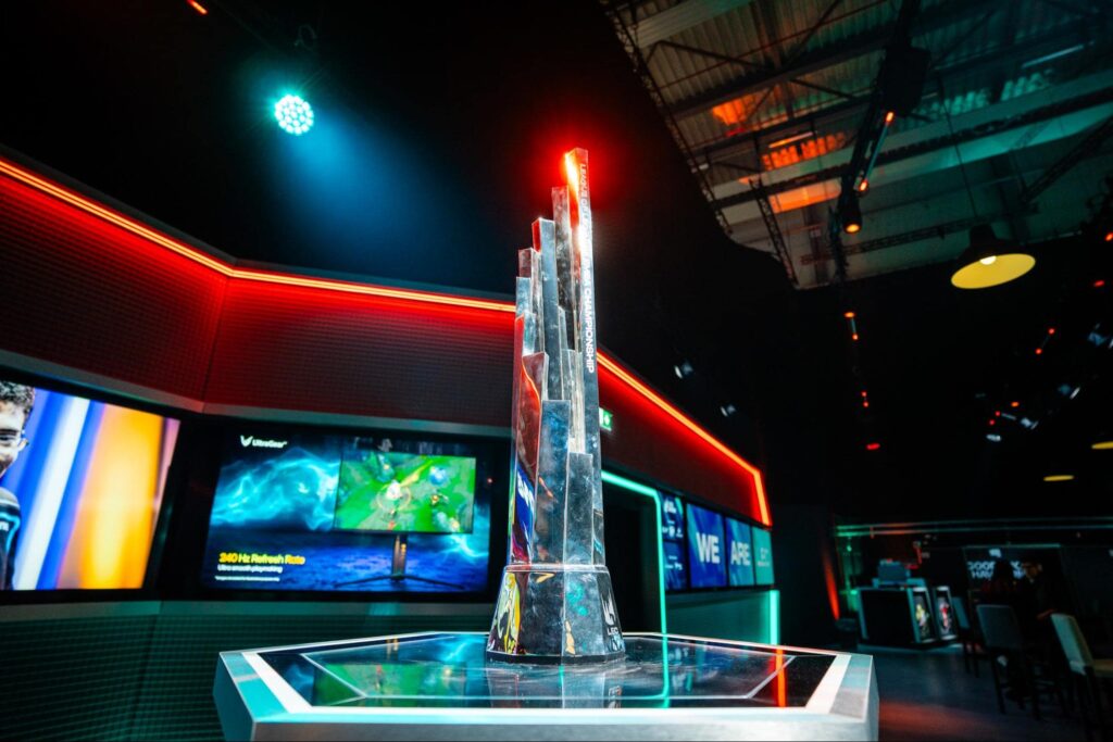 League of Legends is taking over the French Riviera, and yes, you’re invited The LEC 2026 Versus championship trophy displayed under stage lights in the tournament arena