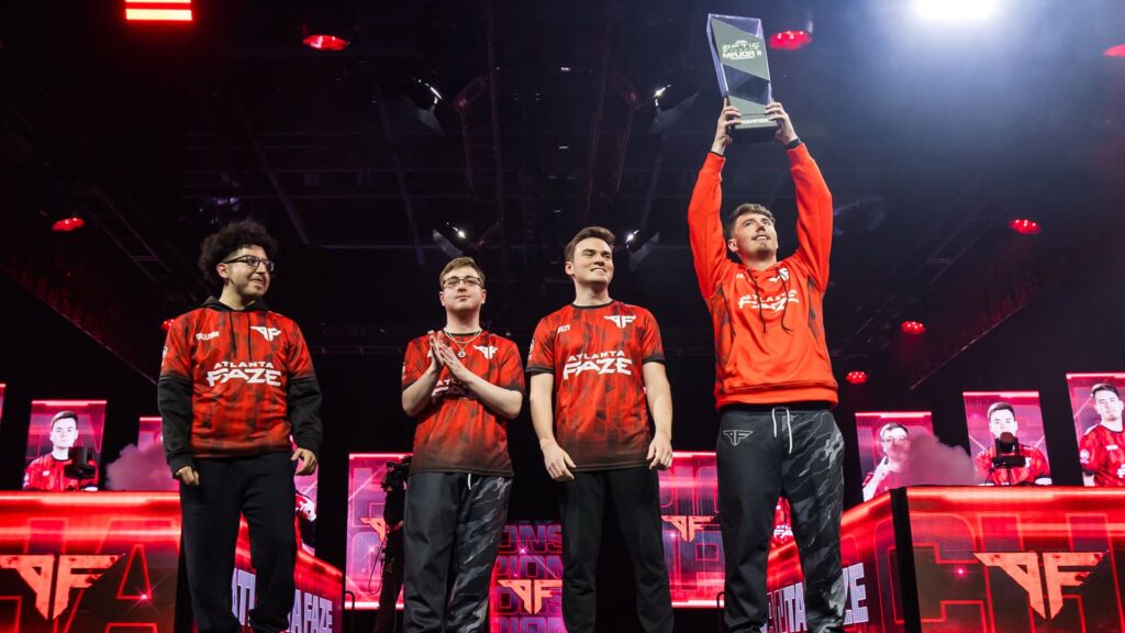 Oddin.gg is expanding into Kansas and Wyoming because even midwestern cowboys need esports lines Atlanta FaZe celebrating on stage at a Call of Duty event