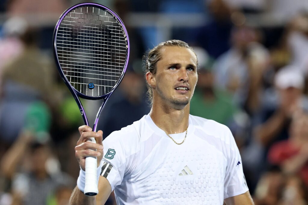 Alexander Zverev gives his immediate reaction after playing for almost five hours in his first US Open match