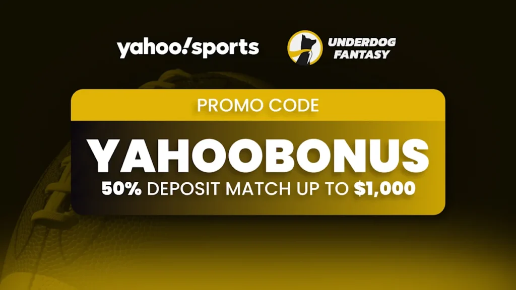 Underdog Promo Code YAHOOBONUS: Up to $1,000 Deposit Match for Houston vs. Texas Tech on Friday Underdog Promo Code YAHOOBONUS: Up to $1,000 Deposit Match for Houston vs. Texas Tech on Friday
