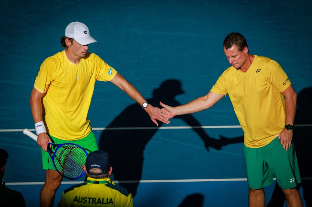 Alex de Minaur reveals whether Lleyton Hewitt will stay in his coaching box permanently after win in Beijing Alex de Minaur reveals whether Lleyton Hewitt will stay in his coaching box permanently after win in Beijing