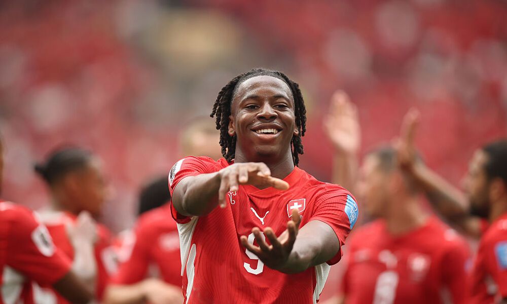 Switzerland vs North Macedonia FREE live stream: TV channels, kick-off time and predictions Johan Manzambi of Switzerland celebrates scoring his team's second goal during the FIFA World Cup 2026 Group B match between Switzerland and Canada.