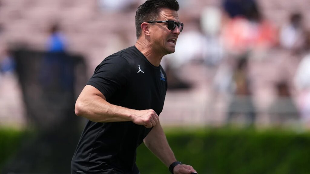 UCLA's Bob Chesney speaks about his two options at quarterback