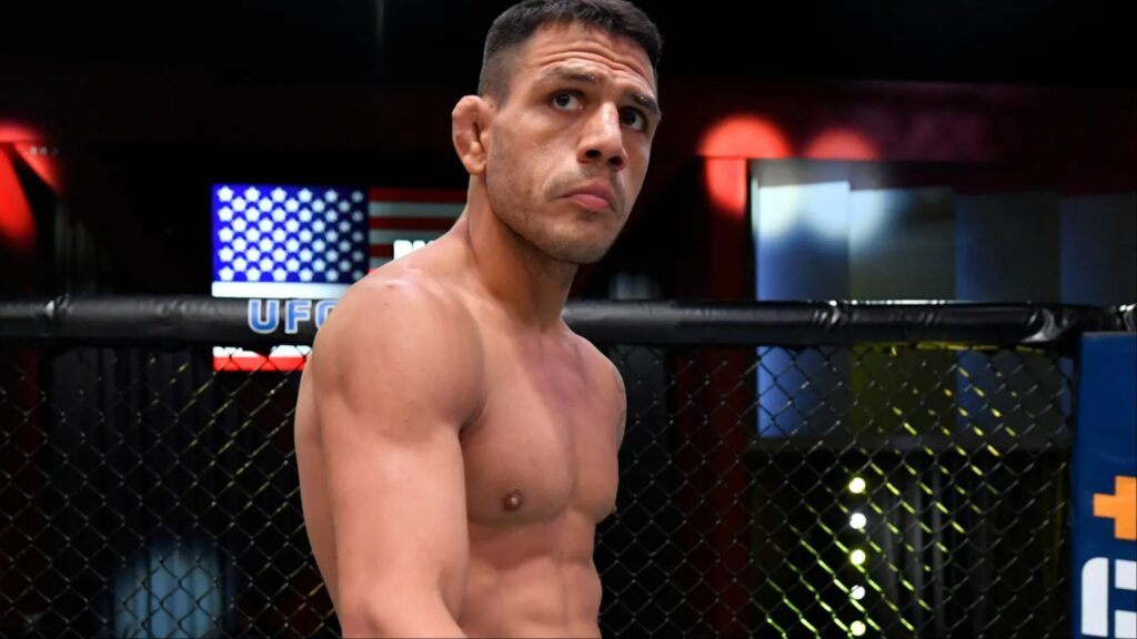 Rafael dos Anjos enters the Octagon at the UFC Apex